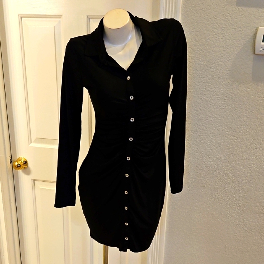 Guess Black Button-Up Dress